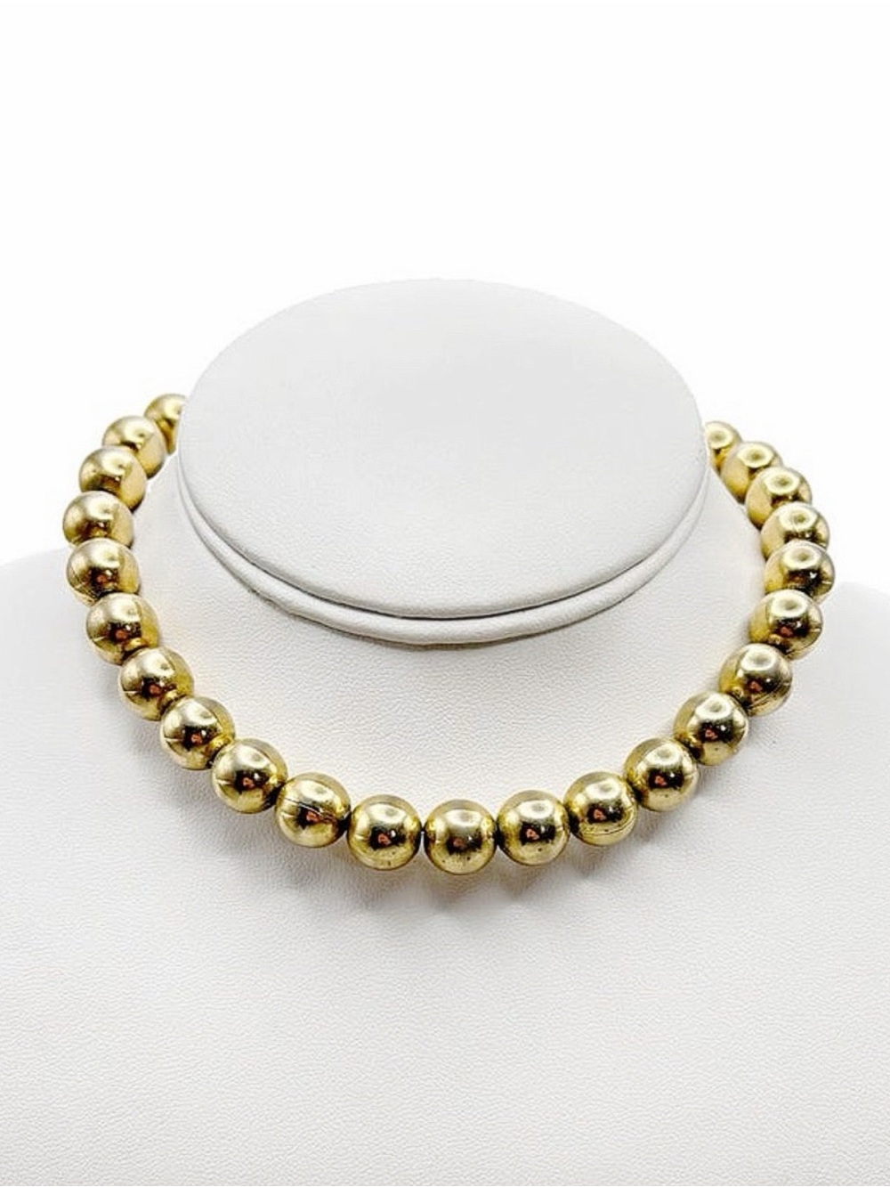 Vintage Signed MONET Adjustable Gold Tone Beaded Choker Necklace